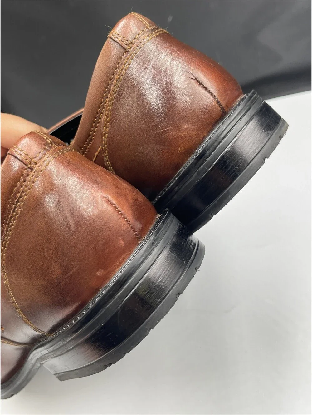 Nunn Bush Mens Brown Leather Slip On Loafers Comfort Gel Dress Shoes Size 10.5M
